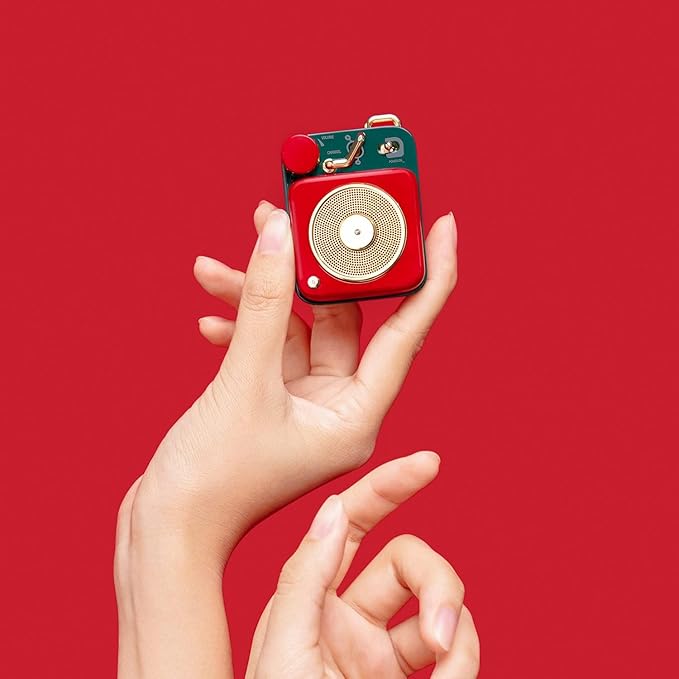 Muzen Mini Bluetooth Speaker, Button Small Cute Portable Metal Retro Wireless Speaker with Loud Volume Great Sound and Portable Lanyard & Gift Bag for Office Classic Vintage Decor