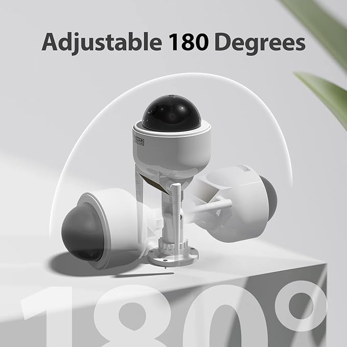 BNT Solar Dummy Fake Camera Security Outdoor, Solar Powered Simulated Surveillance Cameras with 1 Flashing Red LED Light/CCTV Sticker, Fake Dome Camera for Home.(Battery not Included)