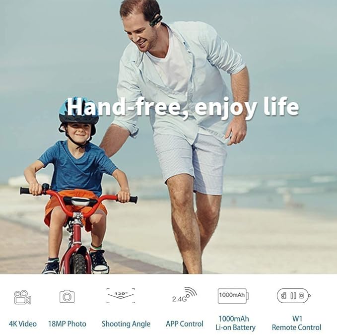 ORDRO 4K Head Mounted Camcorder EP6 Wearable Video Camera FHD 1080P 60FPS Vlog Camera Recorder WiFi Hands-Off Webcam (32GB Memory Card Included)