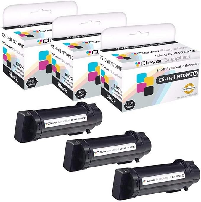 CS Replacement Toner Cartridge Compatible with Dell S2825cdn N7DWF Black H625cdw H825cdw S2825cdn 3 Set
