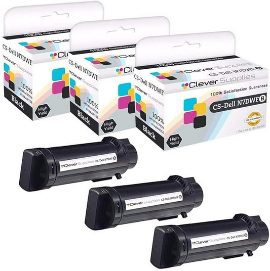 CS Replacement Toner Cartridge Compatible with Dell S2825cdn N7DWF Black H625cdw H825cdw S2825cdn 3 Set