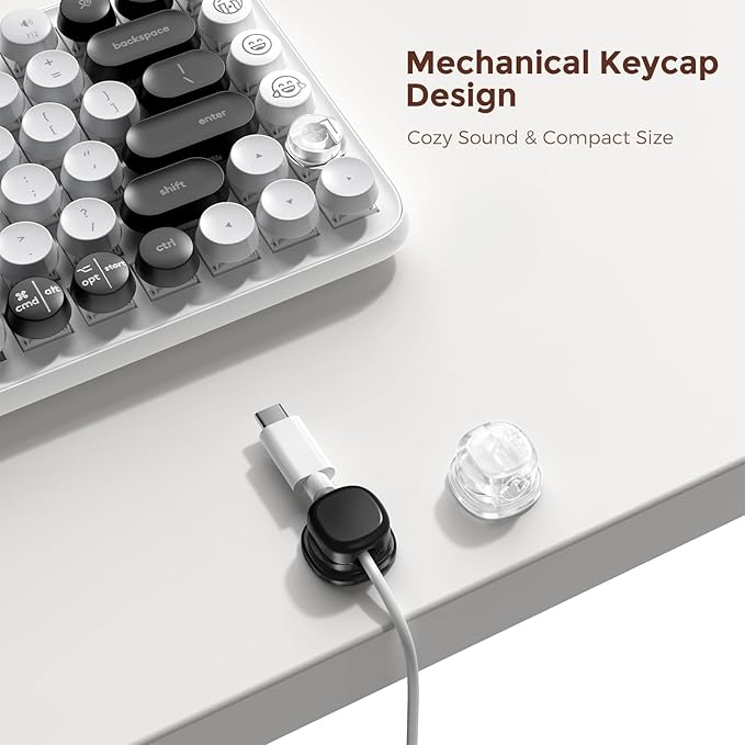 AhaStyle Spring Cable Organizer [1s Lock] 6 Pack Cord Cable Holders Clips Strong Adhesive Cable Cord Keeper [Smooth Adjustable] Hide Wire Cord Organizer for Nightstand Kitchen Car Office (Black)