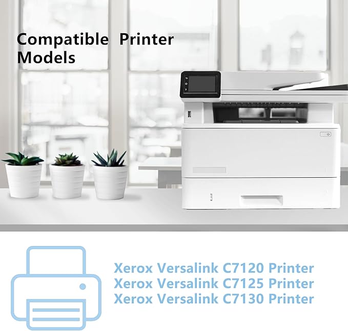High Yield Versalink C7125 C7120 C7130 Toner Cartridge Replacement for Xerox 006R01824 006R01825 006R01826 006R01827 Toner for Versalink C7120 C7125 C7130 Printer (4-Pack Black Cyan Magenta Yellow)