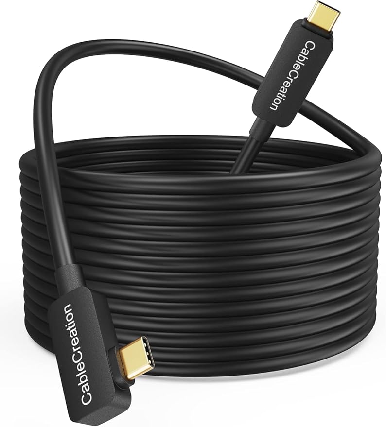 CableCreation -Upgraded Version USB C Fiber Optic Link VR Cable 16FT, USB C 3.2 Gen2 Cable USB C to C 10 Gbps Highly Speed Data Compatible with Quest 3/Quest 2 Virtual Reality Headsets and Gaming PC