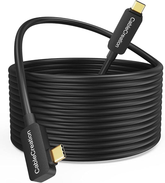 CableCreation -Upgraded Version USB C Fiber Optic Link VR Cable 16FT, USB C 3.2 Gen2 Cable USB C to C 10 Gbps Highly Speed Data Compatible with Quest 3/Quest 2 Virtual Reality Headsets and Gaming PC