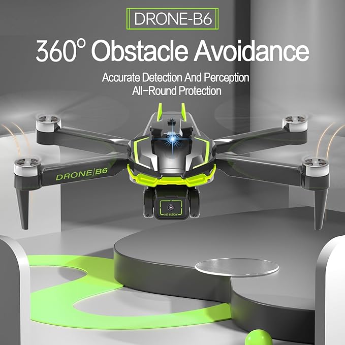 Drone with Camera 4K for Beginners, Brushless Motor Drone with 40 Mins Long Flight Time Altitude Hold Obstacle Avoidance RC Quadcopter Toys Gifts For Kids Adults, Green