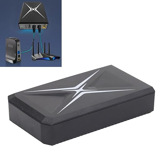 10400mAh Mini UPS Battery Backup, Uninterruptible Power Supply with 2 Inputs, Supports 9V 12V DC Inputs, Multiple Intelligent Protections for Security Camera, Router, and