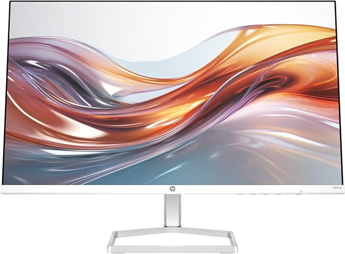 HP 24 Monitor with Dual 2W Speakers (Replaces M24fwa) 24" 100Hz IPS FHD 99% sRGB 300 Nits Display, Adjustable Tilt, Flicker-Free, Anti-Glare, Eye Ease, White/Silver w/DKZ USB Port Expander (2 Pack)