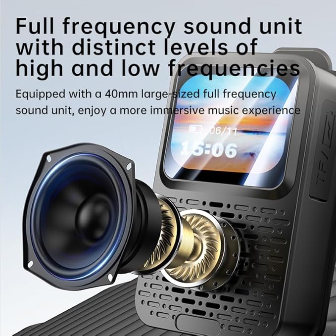 E I F E R Portable Bluetooth Speakers, Smart LED Touch Screen Speaker with Bluetooth 5.4, IPX5 Waterproof, 40mm Sound Unit, Multi-Function Display Wearable Speaker