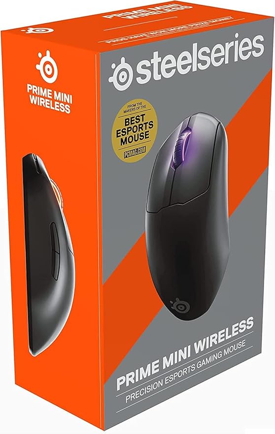 SteelSeries Esports Mini Wireless FPS Gaming Mouse – Ultra Light – Prime Mini Edition – 5 Programmable Buttons – Lag-free 2.4GHz – 100H Battery – 18K CPI Sensor – Magnetic Optical Switches – PC/Mac