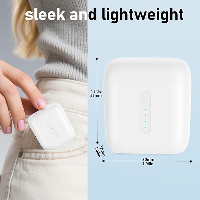 Wireless Earbuds, Ear Buds with Big Bass Stereo Sound, Lightweight Bluetooth Earbuds with 60 Hours Playtime (White)