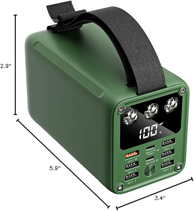 60000mAh High Capacity Power Bank Fast Charging 22.5W Max PD 3.0 20W Portable USB C Battery Packs with 7 Outputs & LCD Display Battery Bank for iPhone, Samsung, iPad ,Macbook & Outdoors Camping