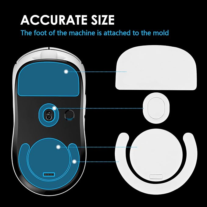 2 Pack G Pro X Superlight Wireless Gaming Mouse Feet Sliding Stickers, Wear-Resistant Mice Glass Skates Pad Compatible with Logitech Mouse Feet Replacement (Glide Mice Skates, White PTFE)