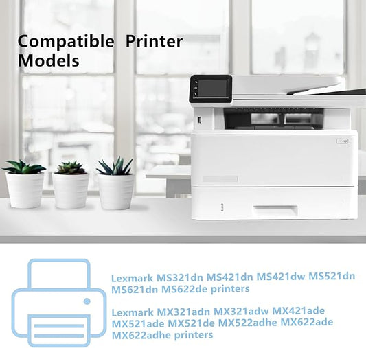 High Yield 56F1H00 Black Toner Cartridge Compatible with Lexmark 56F1H00 Toner Cartridge for MS321 MS421 MS521 MS621 MS622 MX521 MX522 MX622 MX321 MX421 Laser Printer(15,000 Pages)
