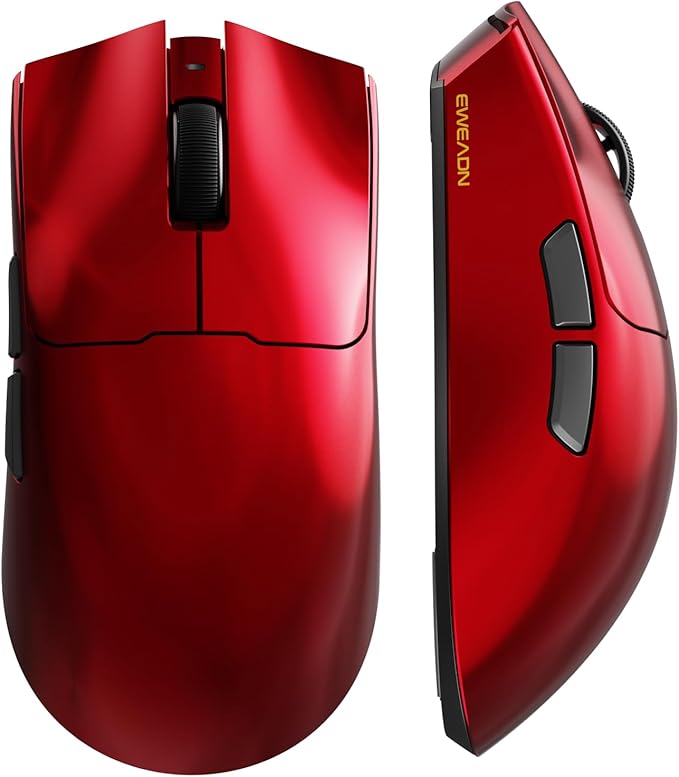 S9 Pro Wireless Gaming Mouse, 59G Ergonomic Computer Mouse, Triple Modes, 8K Polling, 26K DPI, PAW3395 Optical Sensor, Kailh Switch, 250h Battery Life, Programmable for PC/Win/Mac(Red)