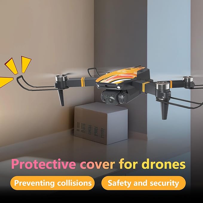 TT19 Drone with Camera 1080P for Adults, Drones with 270° Obstacle Avoidance Function, Brushless Motor, Level 3 Wind Resistance, Foldable Quadcopter Mini Drone for Beginners, Orange