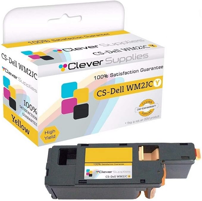 CS Replacement Toner Cartridge Compatible with Dell 1250 WM2JC Yellow 1250 1250c 1350 1350cnw C1760 C1760nw C1765 C1765nf