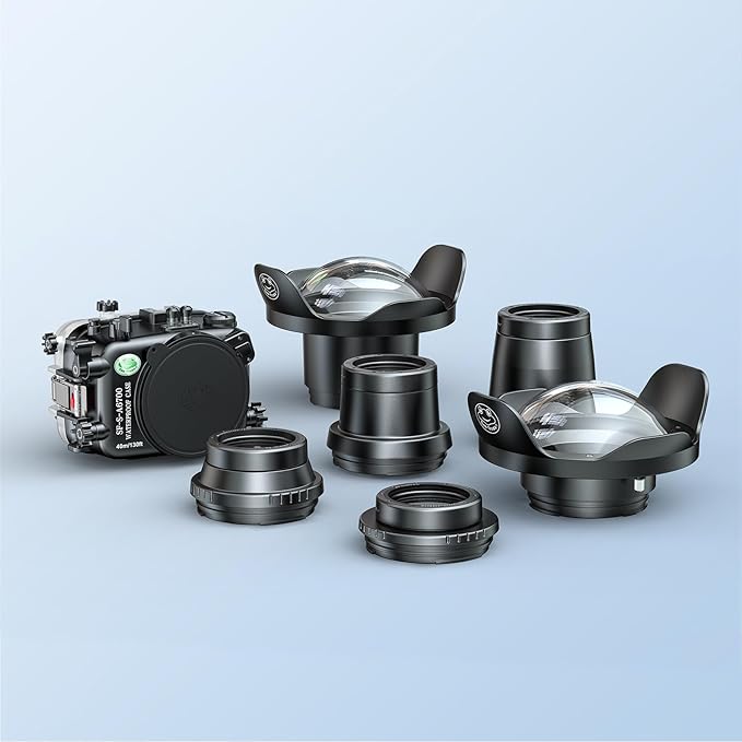 Sea frogs Underwater Camera Housing Compatible with Sony A6700 E 4/10-18 OSS IPX8 Maximum Diving Depth 40m/130ft Waterproof Camera Case for Diving, Surfing, Rowing, Skiing