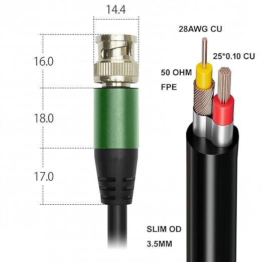 4 Pack 150ft bnc Video Power Cable, All-in-One Siamese Video and Power Security Camera CableSecurity Camera Cable Wire Cord for CCTV dvr Surveillance System
