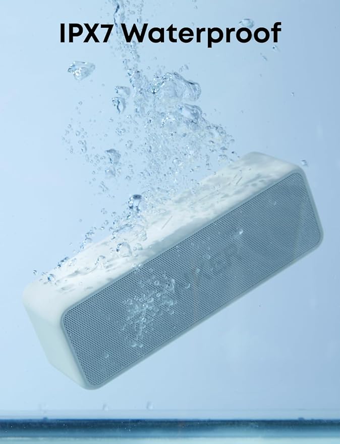 Soundcore Anker 2, 12W Dual-Driver, Portable Bluetooth Speakers for Daily Use, and Wireless, 24-Hour Playtime, IPX7 Water Resistant, Built in Mic, 66 ft Bluetooth Range- White