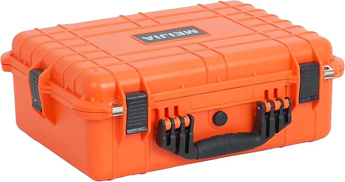 MEIJIA Portable Waterproof Protective Case,Hard Camera Case,Customized Fit Foam Inserted, Elegant Black,Fit for Camera, Equipments, Lens,Drones(Black)