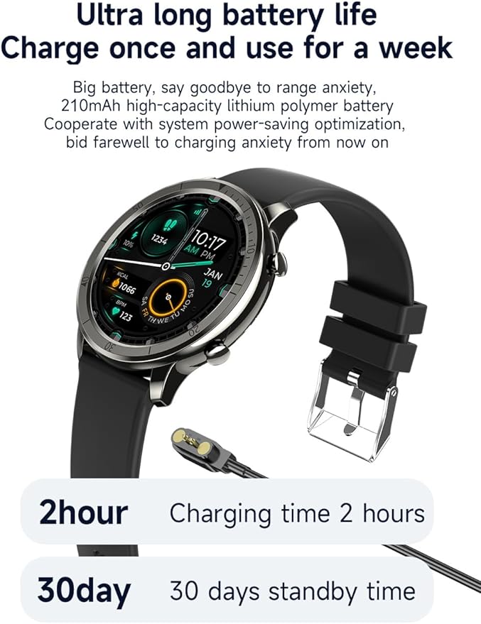 Smart Watch for Men Women (Answer/Make Calls), 1.46" IPS HD Screen, Fitness Tracker, 100+ Sport Modes, Blood Oxygen/Sleep/Heart Rate Monitor, IP67 Waterproof, Smartwatch for Android iOS, Black