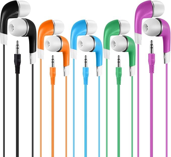Earbuds Bulk for Kids Students School Classroom 30 Pack, Wholesale Disposable Earphones Headphones for Computers Chromebook iPad PC Android Phone, Fits All 3.5mm Interface