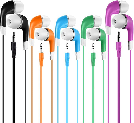 Earbuds Bulk for Kids Students School Classroom 30 Pack, Wholesale Disposable Earphones Headphones for Computers Chromebook iPad PC Android Phone, Fits All 3.5mm Interface