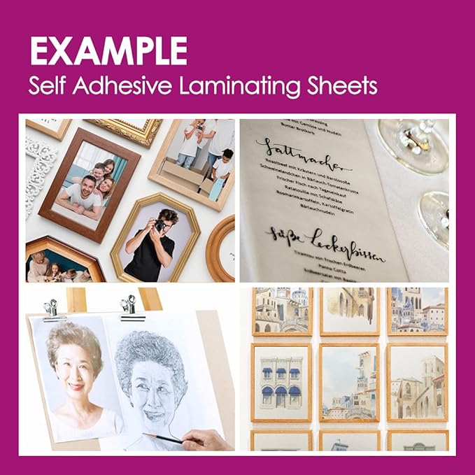 Self Adhesive Laminating Sheets 12.3x17.1 inch, 20 Pack, 4mil Thickness, No Heat, No Machine Laminating Sheets Self Sealing by HA SHI
