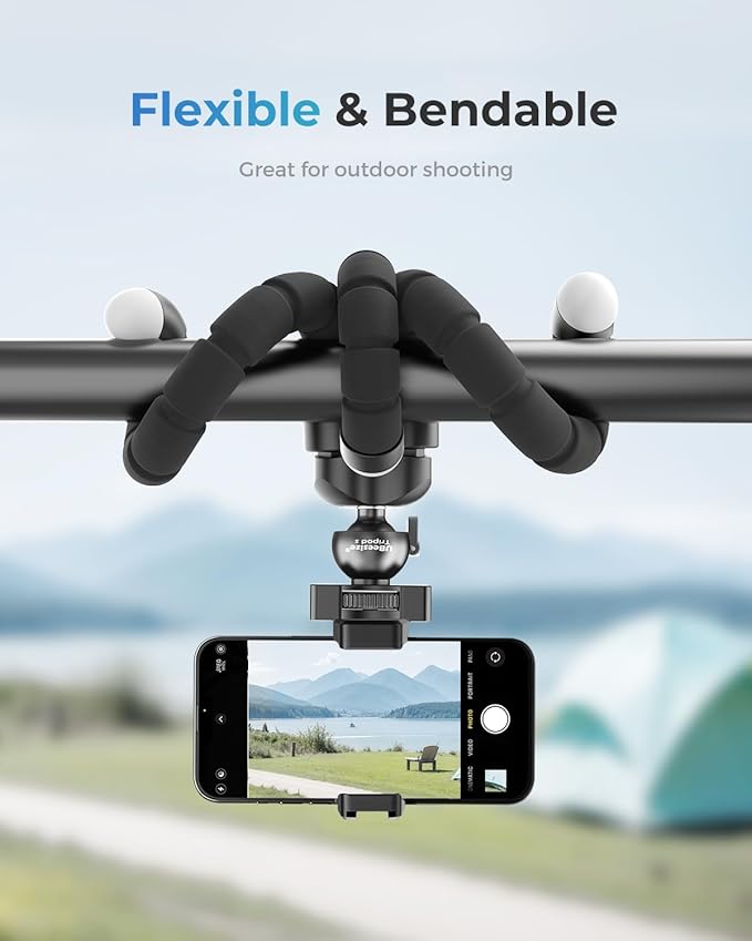 UBeesize Phone Tripod Pro S, Flexible Desk Stand with Wireless Remote, Mini Holder for Camera and GoPro