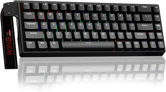 AULA WIN68 HE Mechanical Gaming Keyboard 60%, Hall Effect Magnetic Switch, Fast Trigger Mode Adjustable Actuation, 8000Hz Polling Rate, RGB Backlit, Wired Black Keyboard for Laptop/PC Gamer
