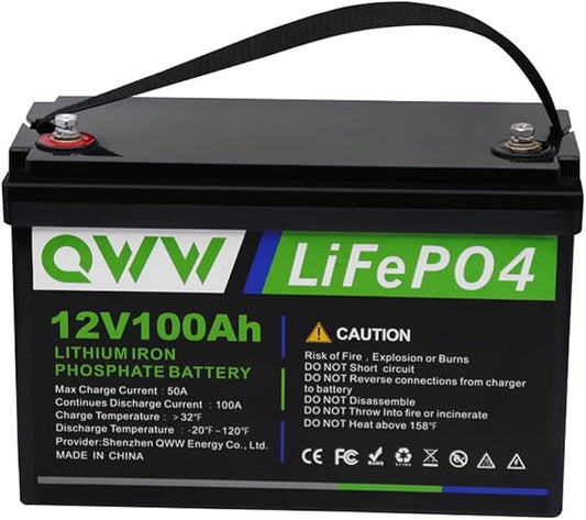 2-PACKS 12V 100AH LiFePo4 Battery,3000+ deep cycles, perfect for UPS backup, lighting, heater,RV,Home energy storage battery etc.