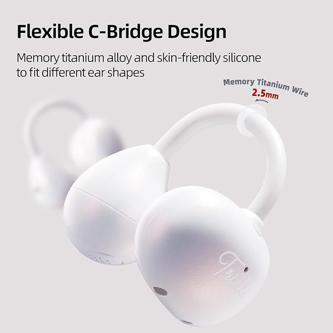 MUZEN Open Ear Headphones, Trickle 4g Lightweight Wireless Bluetooth 5.4 Clip On Earbuds with 38H Playtimes, Fit Comfort Sport Ear Clip Earbuds, Hi-Fi Earphones for Fintness Running Workout