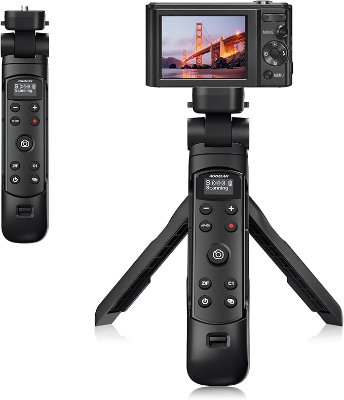 for Sony Camera Tripod with Rechargeable Shutter Release,AODELAN Shooting Grip Wireless Remote Control Handle for A7C,A7III,ZV-1,ZV-E10,ZV-1F,A6100,A6400,A6700,A7IV,RX100 VII,A9,A9 II,DSC-RX0 II