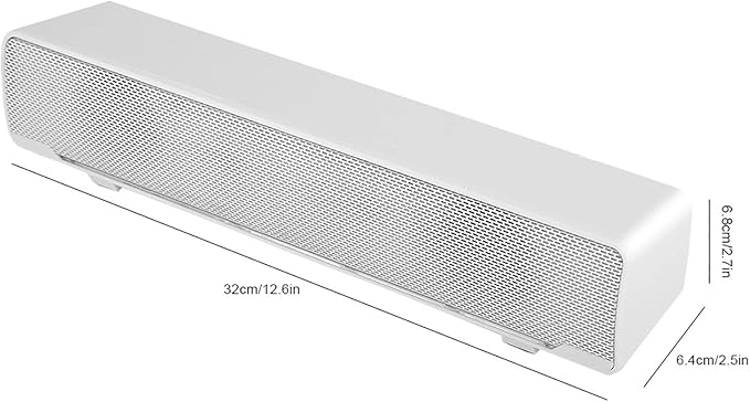 Akozon Desktop Pc Speakers Soundbar Computer Speakers for Desktop Multi-Function Stereo Surrounding Deep Bass Sound USB Wired Indoor Music Player Box 3.5mm Input for PC Cellphones Tv (White)