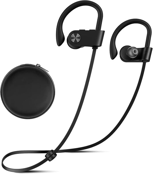 Bluetooth Headphones, Bluetooth 5.3 IPX7 Waterproof Wireless Sports Earbuds for Workout Gym, 16 Hrs Playtime Running Headphones with Noise Cancelling Mic, HiFi Bass Stereo in-Ear Earphones