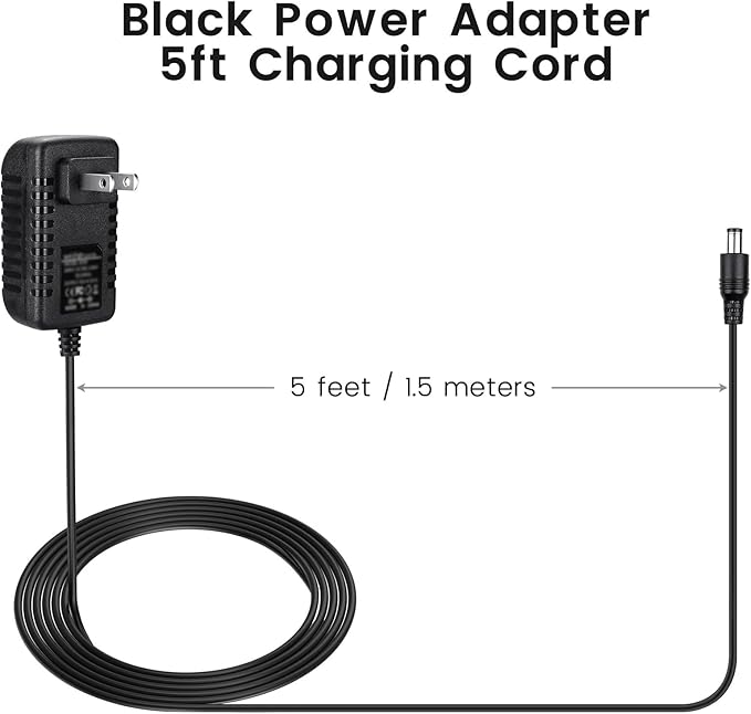 30W Power Cord Adapter Replacement for Echo Show 8 3rd Gen., Show 10 3rd Gen., Show 15, Show 21, Echo 3rd/4th Gen. - Black Wall Charger Cable, 5ft