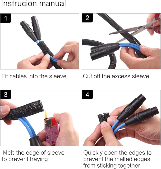 Alex Tech 25ft - 1 inch Cord Protector Wire Loom Tubing Cable Sleeve Split Sleeving For USB Cable Power Cord Audio Video Cable – Protect Cat From Chewing Cords - Black