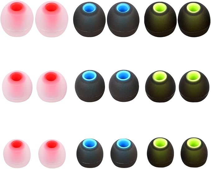 Silicone Replacement Earbud Tips Earbud Covers Ear Tips Fit for in-Ear Headphones (Inner Hole 3.8mm -5.1mm) Earbud Replacement Tips 9 Pairs