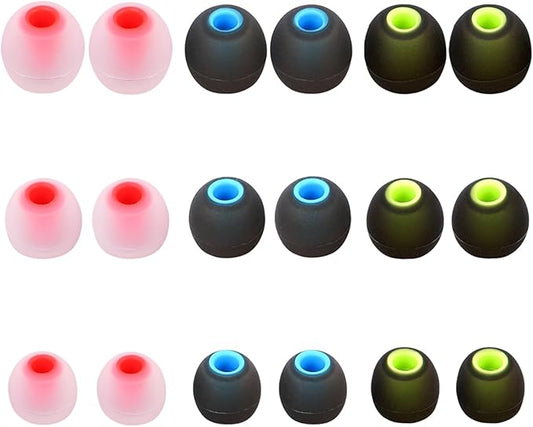 Silicone Replacement Earbud Tips Earbud Covers Ear Tips Fit for in-Ear Headphones (Inner Hole 3.8mm -5.1mm) Earbud Replacement Tips 9 Pairs