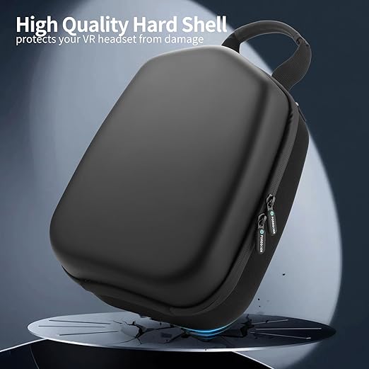 FOREGOER Hard Carrying Case Compatible with Meta Quest 3S/Quest 3/Oculus Quest 2 Official Original/Elite Strap VR Gaming Headset, Portable Travel Vision Pro Case for Touch Controllers Accessories