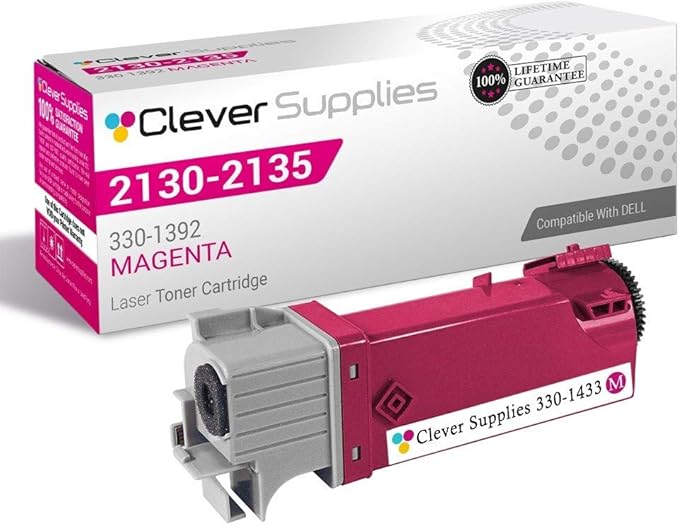 CS Replacement Toner Cartridge Compatible with Dell 2130 330-1433 Magenta Color Laser 2130cn Color Laser 2135cn
