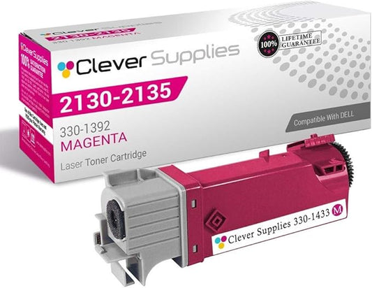 CS Replacement Toner Cartridge Compatible with Dell 2130 330-1433 Magenta Color Laser 2130cn Color Laser 2135cn