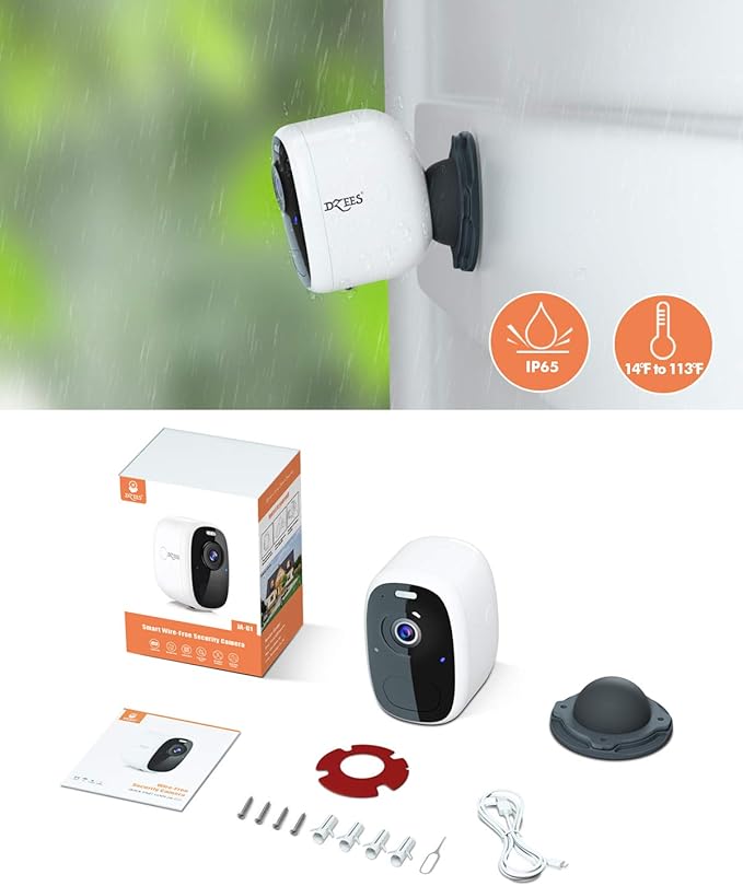 Dzees Wireless Security Camera Outdoor with Magnetic Mount, 4MP Battery Powered Security Cameras Wireless Outdoor for Home Security, AI Motion Detection/2-Way Talk/Color Night Vision/Ip66/Cloud/SD