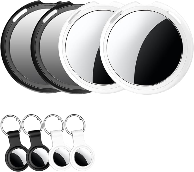 Tracker Tags 4 Pack [Apple MFi Certified] Pair with Apple Find My(iOS Only) Smart Bluetooth Tracking Tags Key Finder Item Locator Waterproof Worldwide Tracker for Pets Wallet Backpack Dogs Luggage