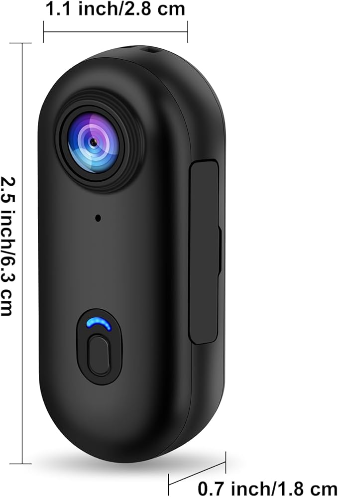i3 4K Thumb Action Camera, Tiny Size, Mount Anywhere, Small Body Camera with Spring Clip, Portable Vlogging, Hands-Free POV Recording, Helmet Cam for Cycling, Motorcycle (64G-Card, Black)