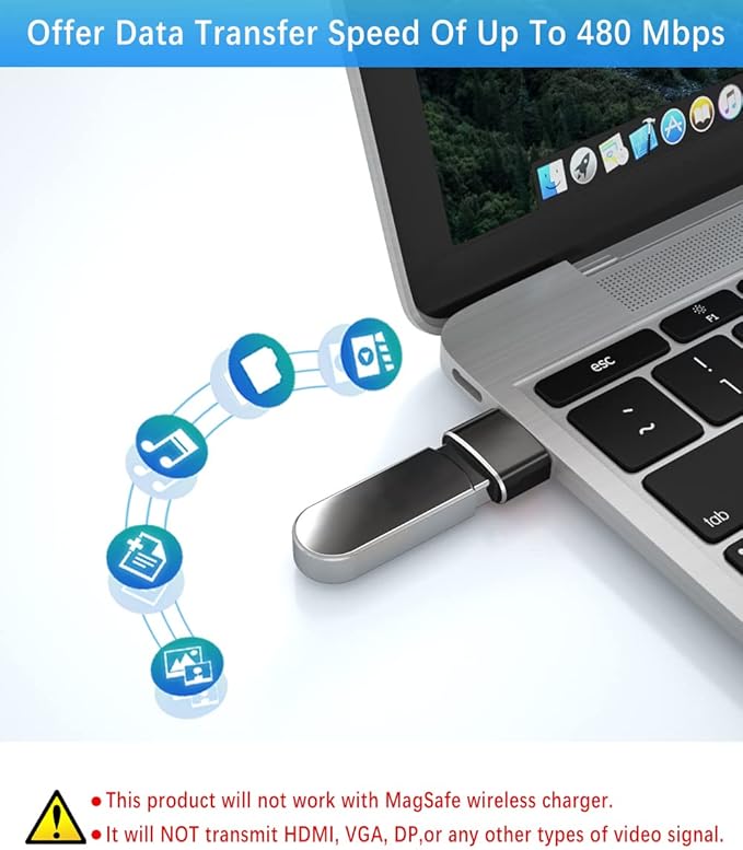 Basesailor USB to USB C Adapter with C Male to 3.0 Female Charger 4P,Thunderbolt 4 to Type A OTG Converter for MacBook,iPhone 14 13 12 Pro Max,Apple iWatch 8 7 SE,iPad 10 Air 4 5 Mini 6,Galaxy S23 S22