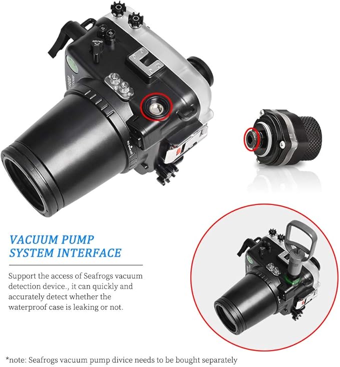 Sea frogs Underwater Camera Case Compatible with Sony A6600 90MM IPX8 40m/130ft Maximum Diving Depth Waterproof Camera Housing for Diving, Surfing, Rowing, Skiing