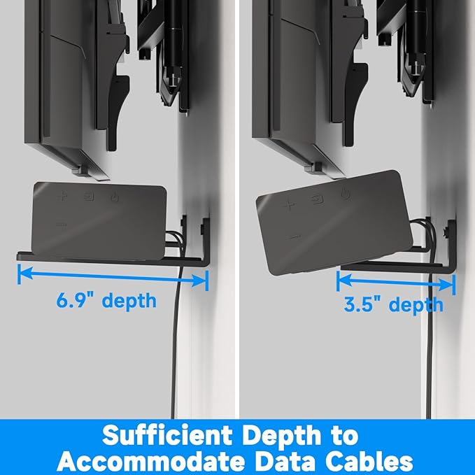 suptek Universal Soundbar Wall Mount Shelf – Wall Mount Bracket for Sony, Samsung, Vizio, LG, Sonos Sound Bars – Under TV Mounting, Space-Saving Design (SBR001GDLB)