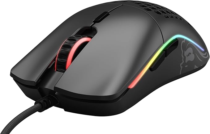 Glorious Model O Wired Gaming Mouse 67g Superlight Honeycomb Design, RGB, Pixart 3360 Sensor, Omron Switches, Ambidextrous - Matte Black